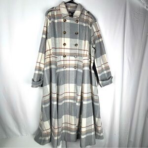 Torrid 2X Plaid Structured Pea Coat Dress